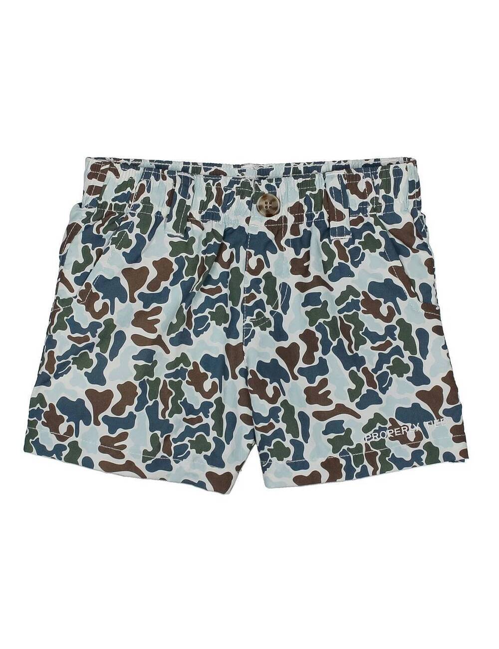 NEW PROPERLY TIED boys mallard shorts in terra camo